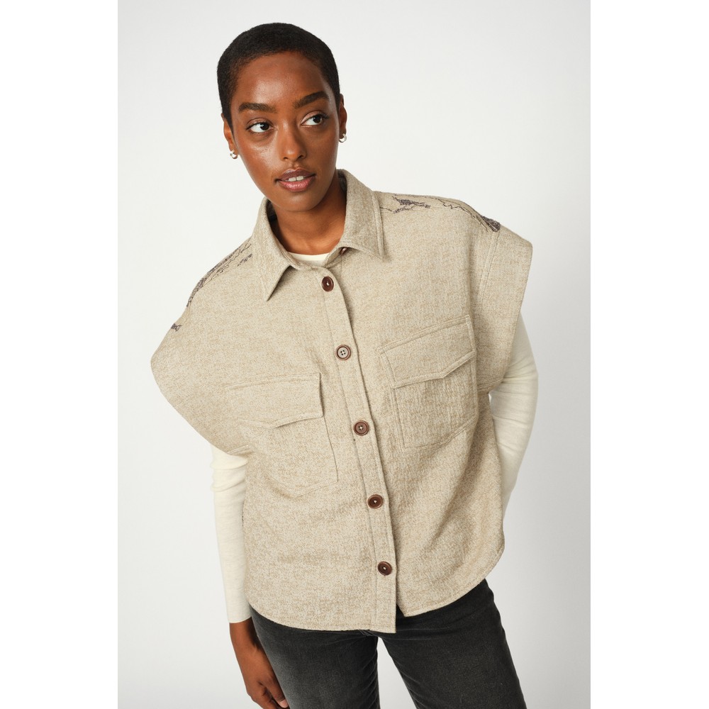 Mos Mosh Versa Tale Vest Shirt 155 Brindle 