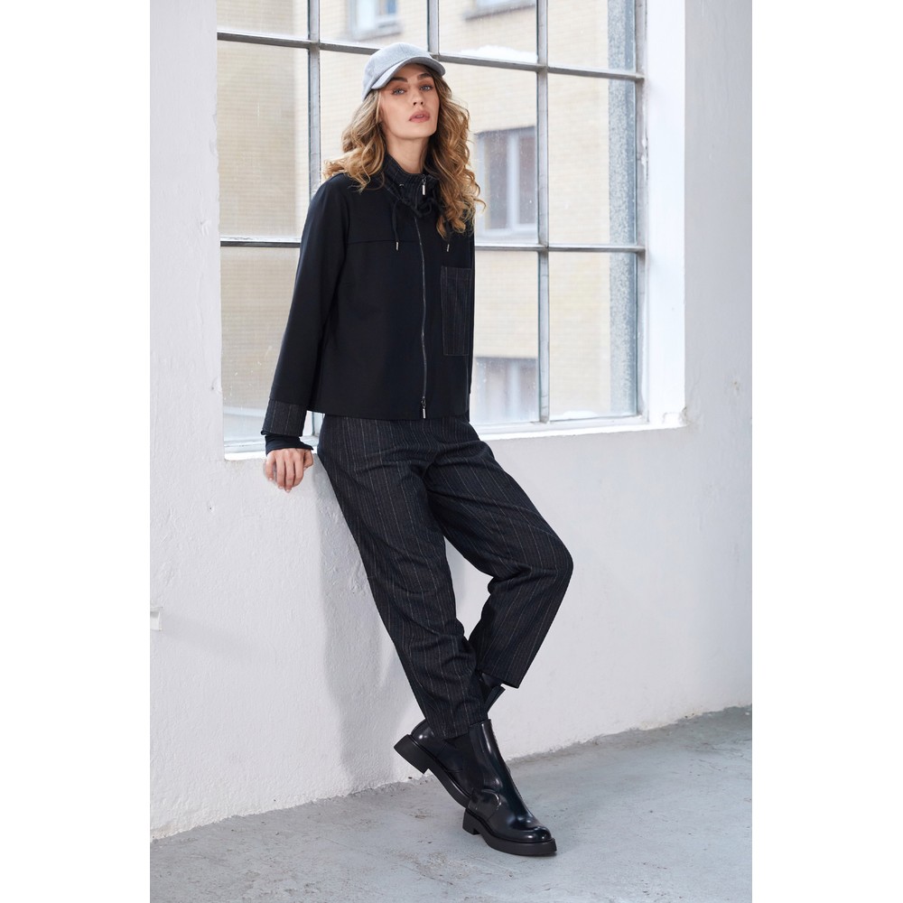 Naya Naya Pin Stripped Side Pocket Trouser Black / White