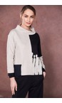 Naya Black / Sand Naya Two Tone Print Funnel Neck Top  