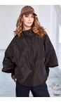 Naya Cocoa / Black Naya Stud Closing High Neck Reversible Jacket  