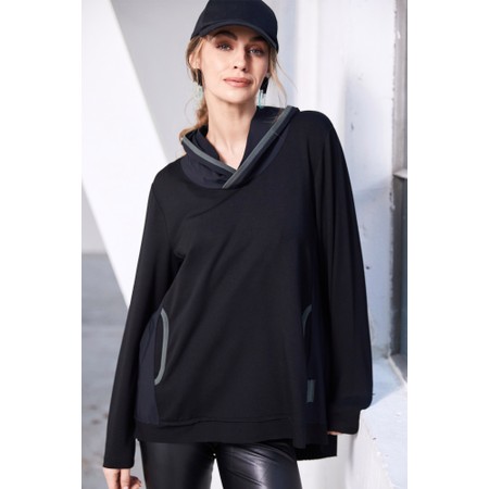 Naya Naya Contrast Trim Hooded Top - Green