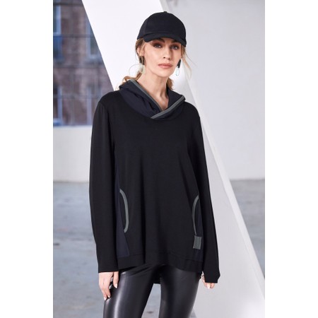 Naya Naya Contrast Trim Hooded Top - Green