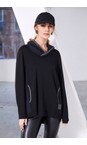 Naya Black / Forest Naya Contrast Trim Hooded Top  