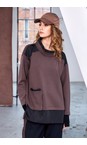 Naya Cocoa / Black Naya Cocoa And Black Contrast Soft Sweatshirt  