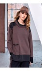 Naya Cocoa / Black Naya Cocoa And Black Contrast Soft Sweatshirt  