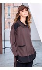 Naya Cocoa / Black Naya Cocoa And Black Contrast Soft Sweatshirt  