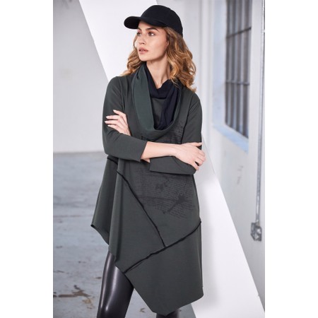 Naya Naya Forest And Black Print Contrast Top - Green