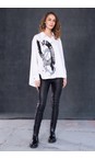 Naya White / Black Naya Print Side Detail Shirt  