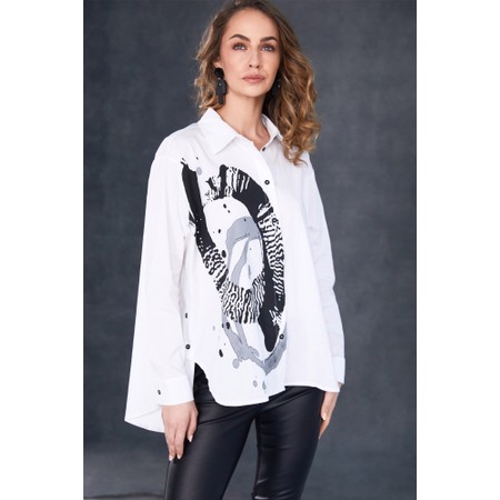 Naya Naya Print Side Detail Shirt - Black
