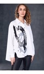 Naya White / Black Naya Print Side Detail Shirt  