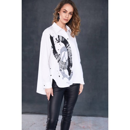 Naya Naya Print Side Detail Shirt - Black