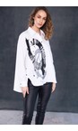 Naya White / Black Naya Print Side Detail Shirt  