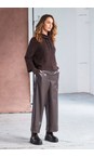 Naya Cocoa Naya Cocoa Leatherette Wide Leg Trouser  