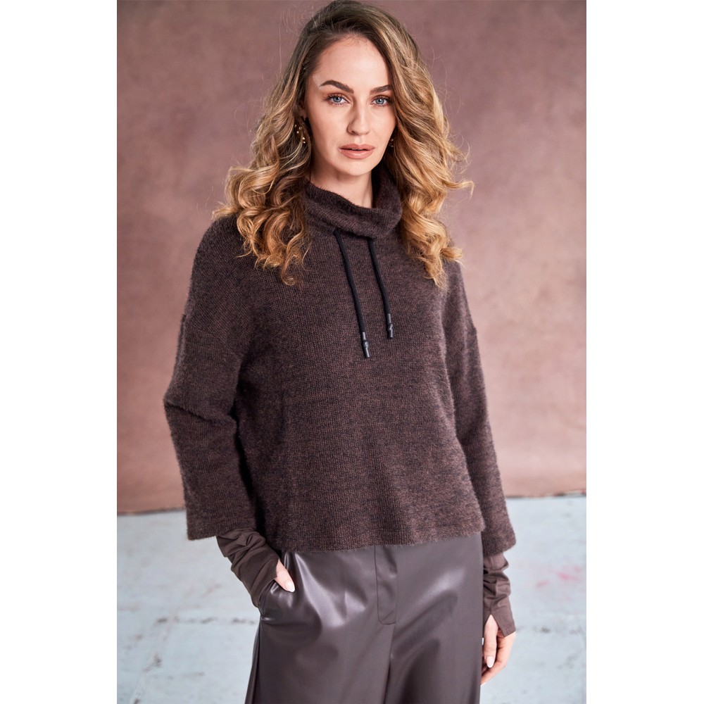 Naya Naya Cocoa Mohair Knit Top Cocoa