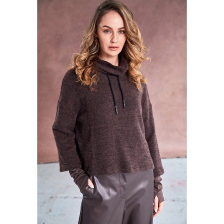 Naya Naya Cocoa Mohair Knit Top - Brown
