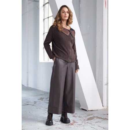 Naya Naya Mohair Knit Zip Jacket - Brown