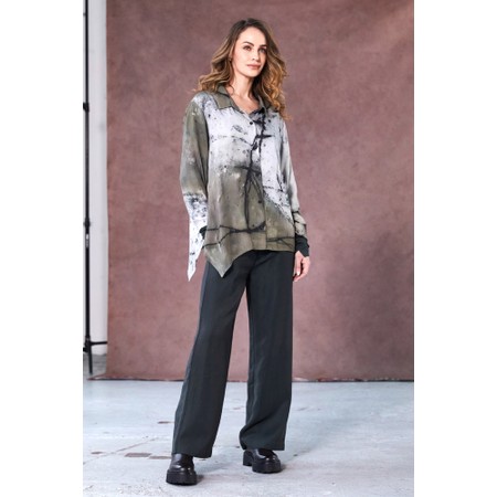Naya Naya Abstract Pocket Detail Shirt - Green