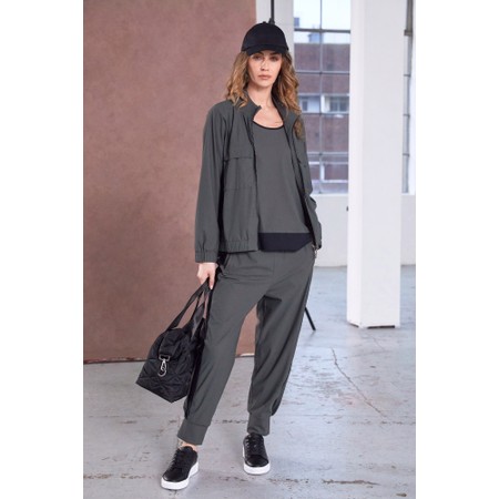 Naya Naya Forest And Black Cuff Detail Slim Trouser - Green