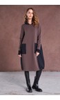 Naya Cocoa / Black Naya Cocoa And Black Contrast Hooded Dress  