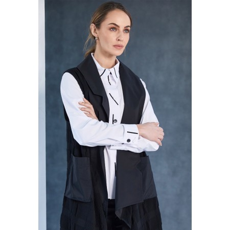 Naya Naya Strip Collar Shirt - Black