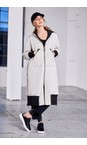 Naya Taupe / Black Naya Knit Cuff Padded Coat  