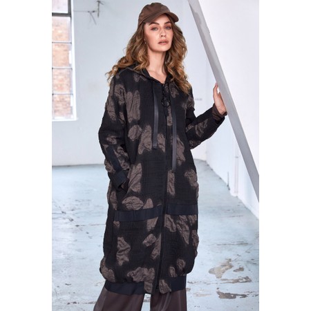 Naya Naya Jacquard Long Coat - Brown