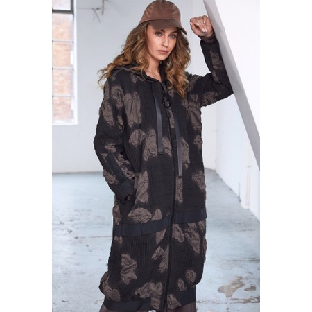 Naya Naya Jacquard Long Coat - Brown