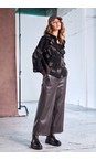 Naya Cocoa Naya Cocoa Leatherette Wide Leg Trouser  