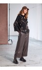 Naya Cocoa Naya Cocoa Leatherette Wide Leg Trouser  