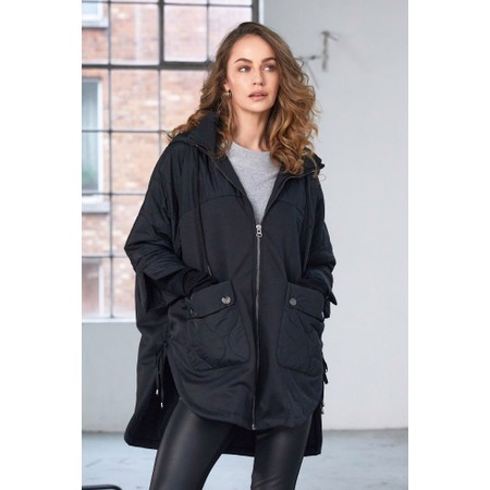 Naya Naya Hooded Jacket With Quilted Sections - Black