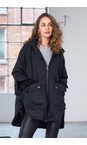 Naya Black  Naya Hooded Jacket With Quilted Sections  