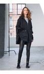 Naya Black  Naya Hooded Jacket With Quilted Sections  