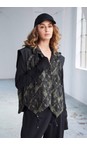 Naya Black / Forest Naya Jacquard Contrast Shoulder Waistcoat   