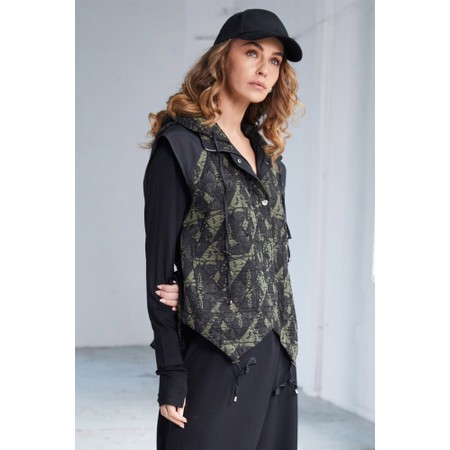 Naya Naya Jacquard Contrast Shoulder Waistcoat  - Green
