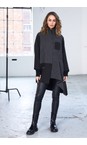 Naya Black / Grey Naya Stripped Contrast Sleeve Blouse  