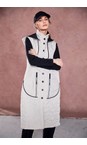 Naya Taupe / Black Naya Long Padded Contrast Gilet  