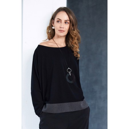 Naya Naya Striped Panel Top - Black