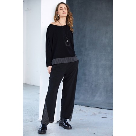 Naya Naya Striped Panel Top - Black
