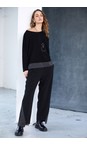 Naya Black / Grey Naya Striped Panel Top  