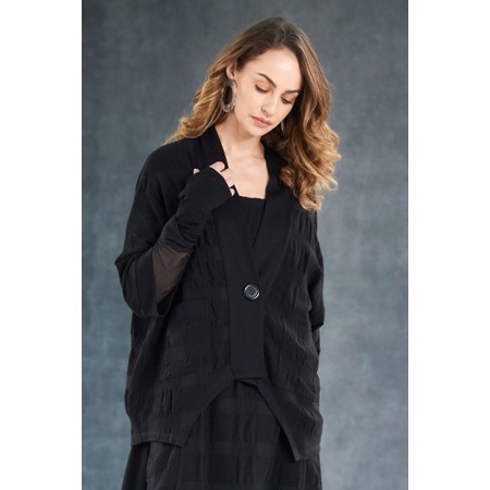 Naya Naya Embossed Dipped Hem Jacket - Black