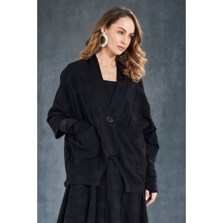 Naya Naya Embossed Dipped Hem Jacket - Black