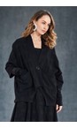 Naya Black  Naya Embossed Dipped Hem Jacket  