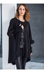Naya Black  Naya Ruched Contrast Cuff Tunic  