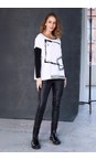 Naya White / Black Naya Placement Cube Print Top  