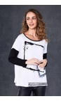 Naya White / Black Naya Placement Cube Print Top  