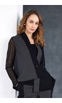 Naya Black / Grey Naya Stripped Contrast Panel Waistcoat  
