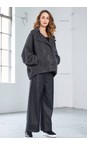 Naya Black  Naya Black Leatherette Wide Leg Trouser  