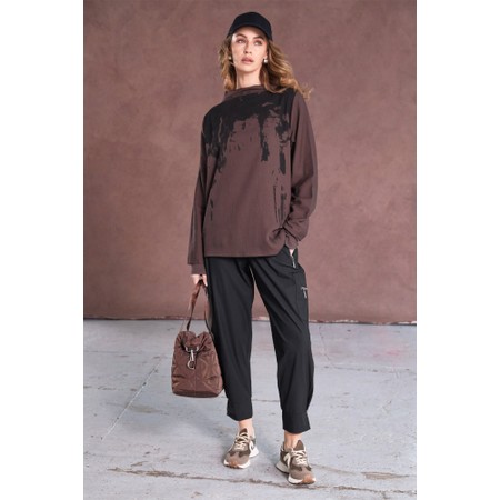 Naya Naya Black Cuff Drawstring Trouser - Black