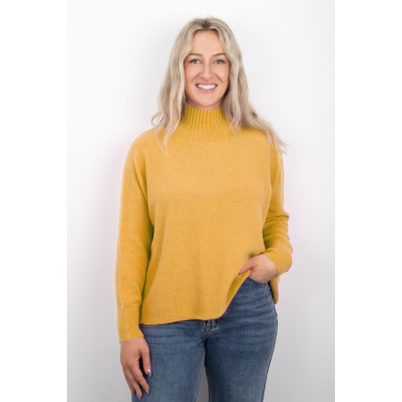 Amazing Woman Jolie Antique Gold Boxy High Neck Knit - Gold