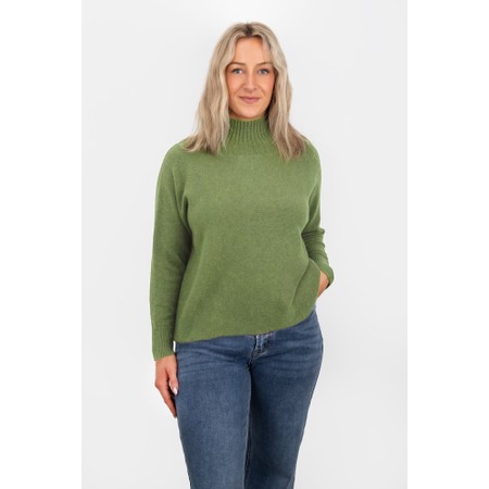 Amazing Woman Jolie Apple Boxy High Neck Knit - Green